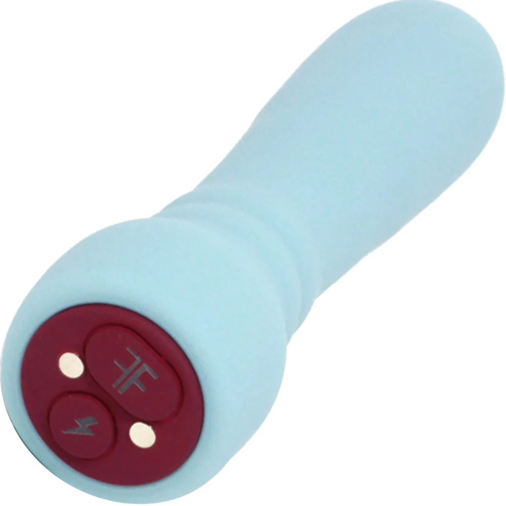 FemmeFunn Booster Bullet USB Massager with Pleasure Boost, 4.5", Light Blue