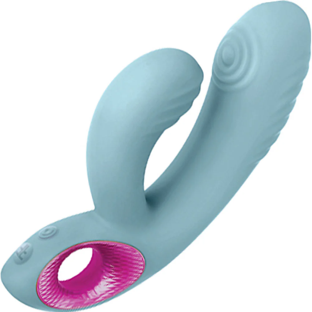 FemmeFunn Cora Thumping Vibrator, 6.3", Light Blue