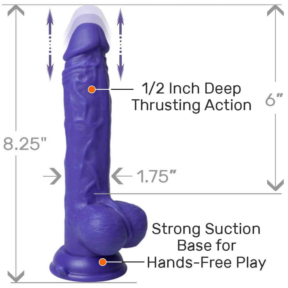 FemmeFunn Thruster Baller Realistic Vibrator with Remote, 8.25", Purple
