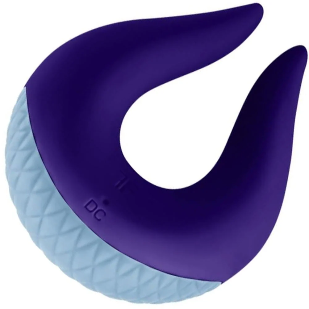 FemmeFunn Volea Rechargeable Silicone Fluttering Tip Vibrator, 3.89", Dark Purple