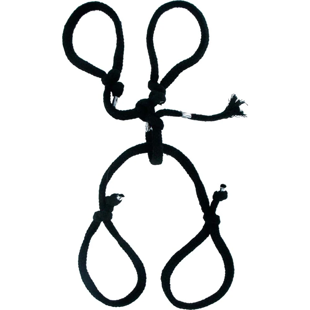 Fetish Fantasy Beginners Silk Rope Hog Tie Kit, Black