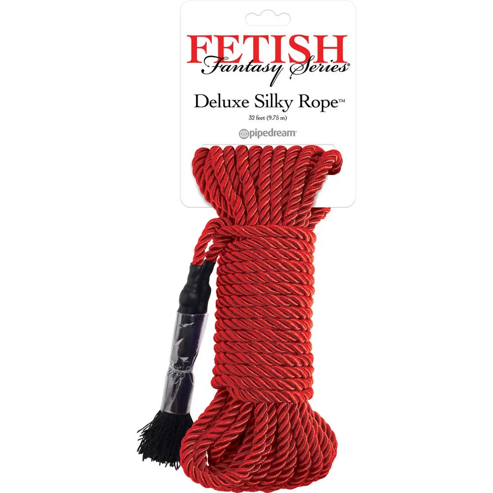 Fetish Fantasy Series Deluxe Silky Rope, 32 ft (9.75 m), Red