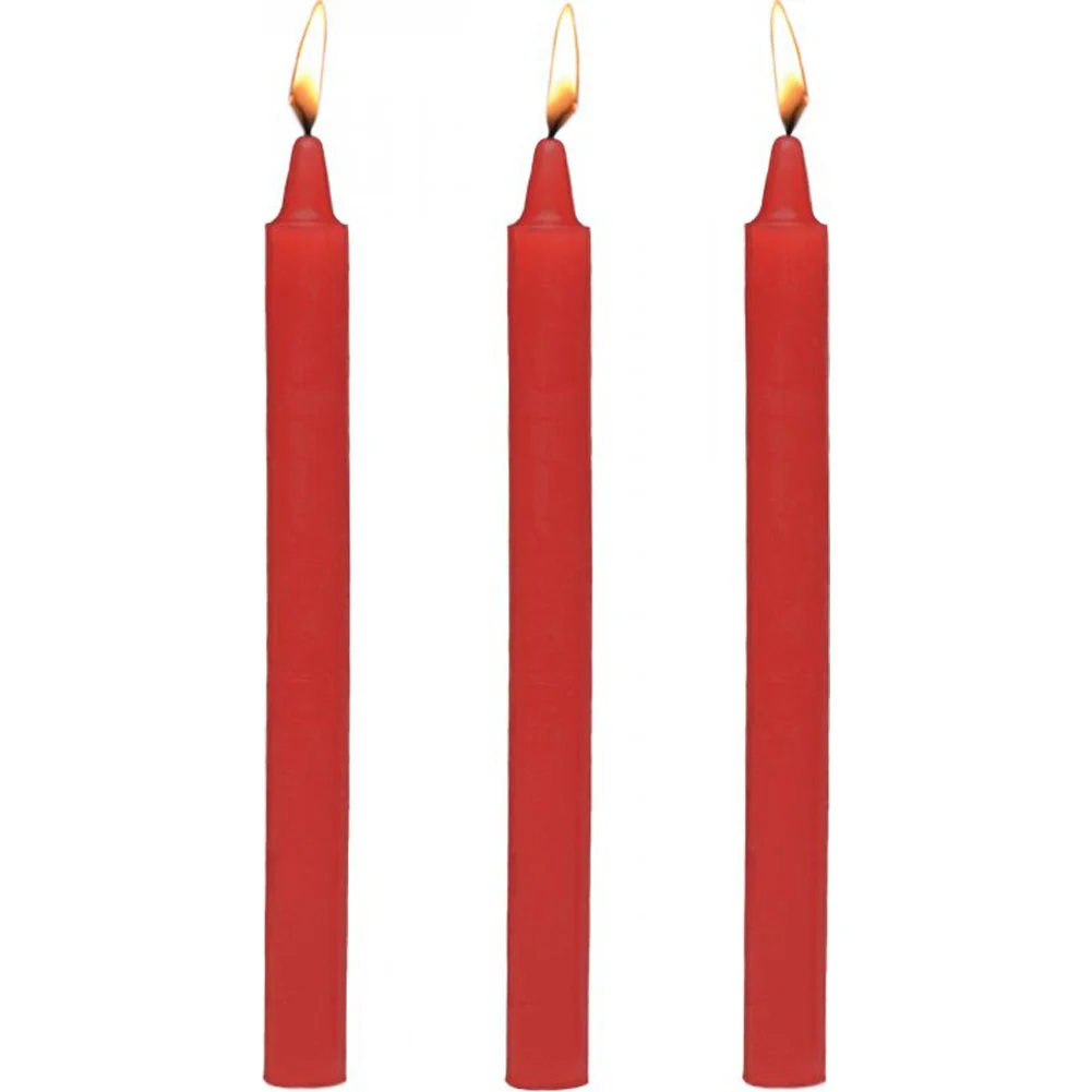 Fire Sticks Fetish Drip Candles Set of 3, Red