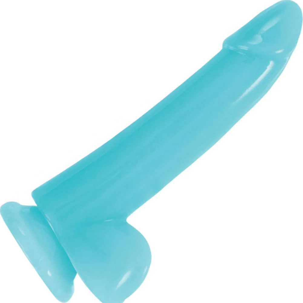 Firefly Glow-in-the-Dark Smooth Dong, 5", Blue Glow