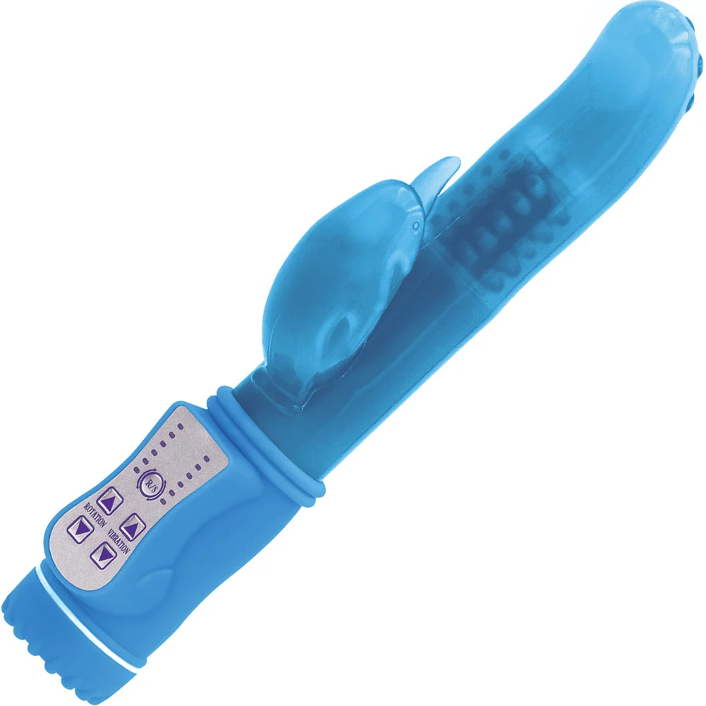 Firefly Jessica Rotating Dolphin Vibrator, 9.4", Blue