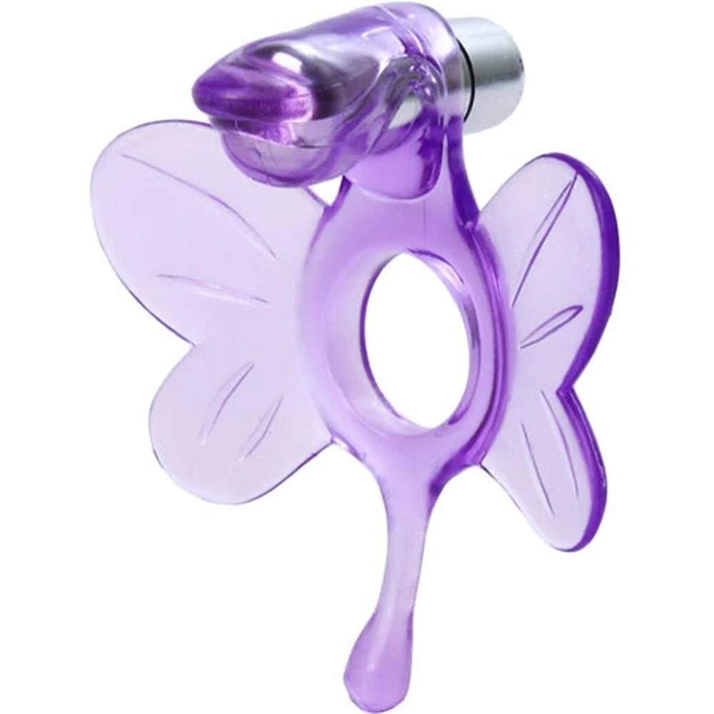 FlutteRing Waterproof Vibrating Penis Ring, Purple
