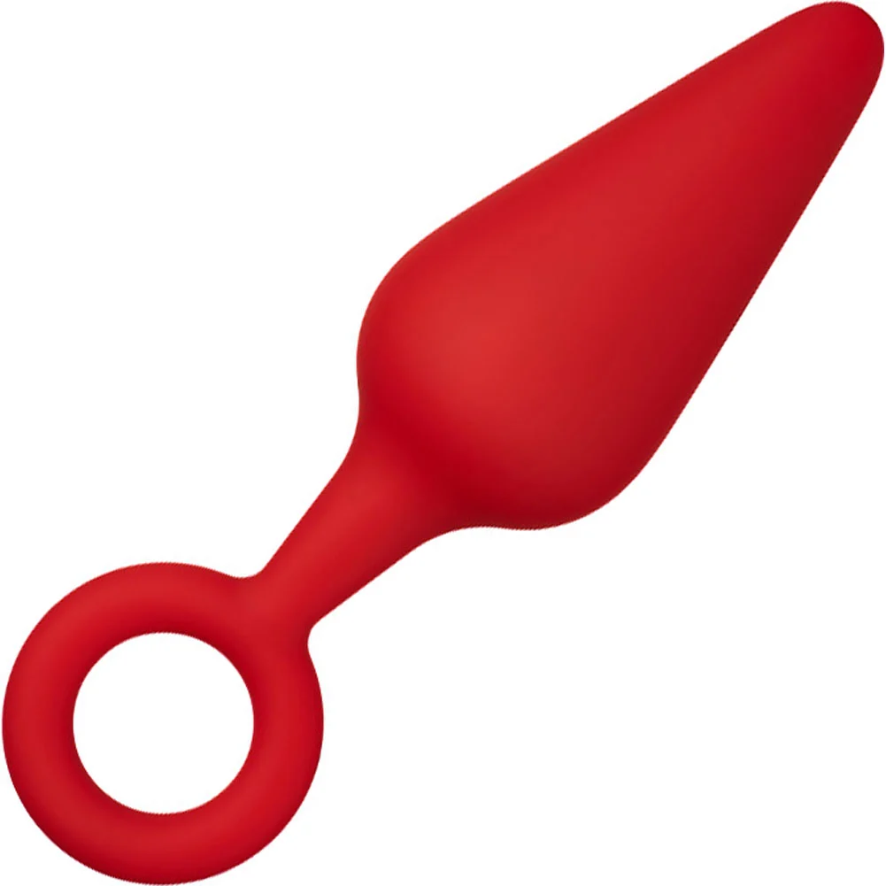 Forto F-10 Anal Plug with Pull Ring, 5.6", Red