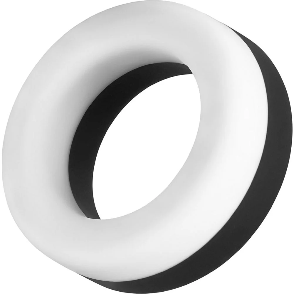 Forto F-19 2 Tone Penis Ring, 1.18", White/Black