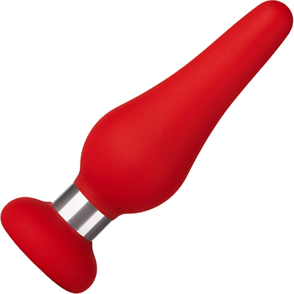 Forto F-21 Tear Drop Anal Plug, 3.9", Red