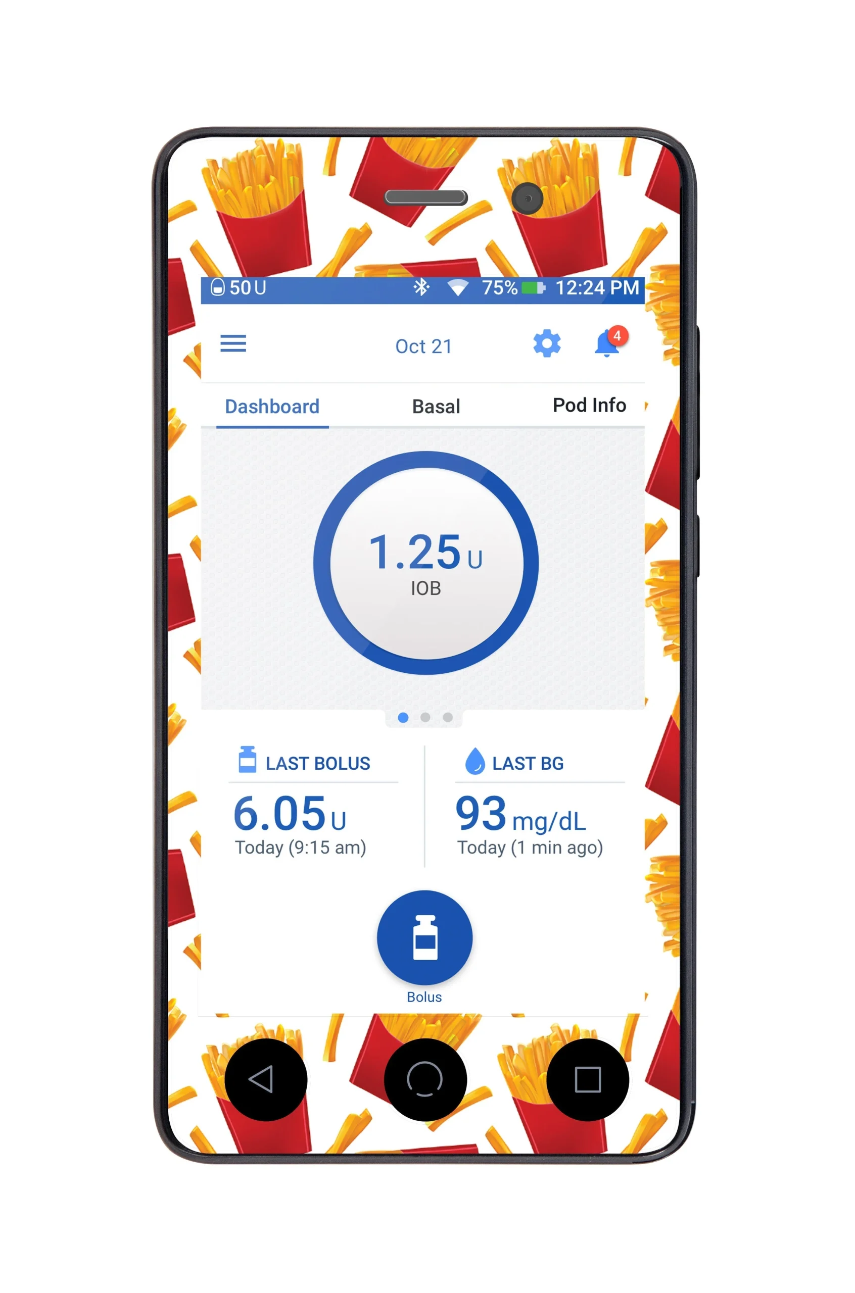 French Fries Sticker for Omnipod DASH PDM – Pump Peelz