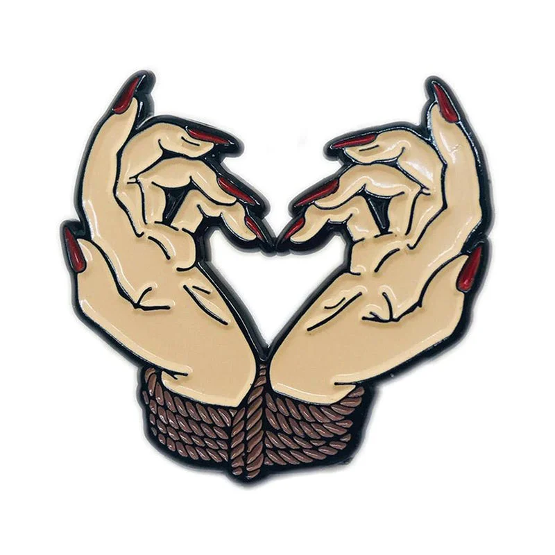 Geeky & Kinky Bound By Love Hands Pin