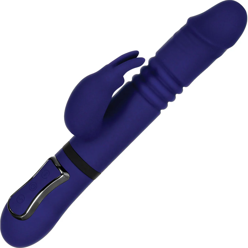 Gender X All in One Thrusting Rabbit Vibrator, 10", Purple