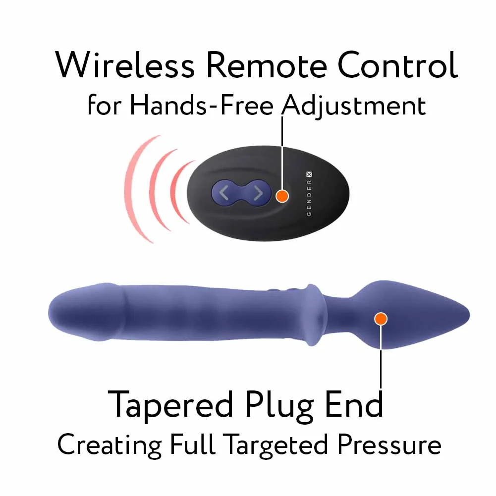 Gender X Dual Defender Rechargeable Silicone Vibrator with Remote, 10.25", Purple