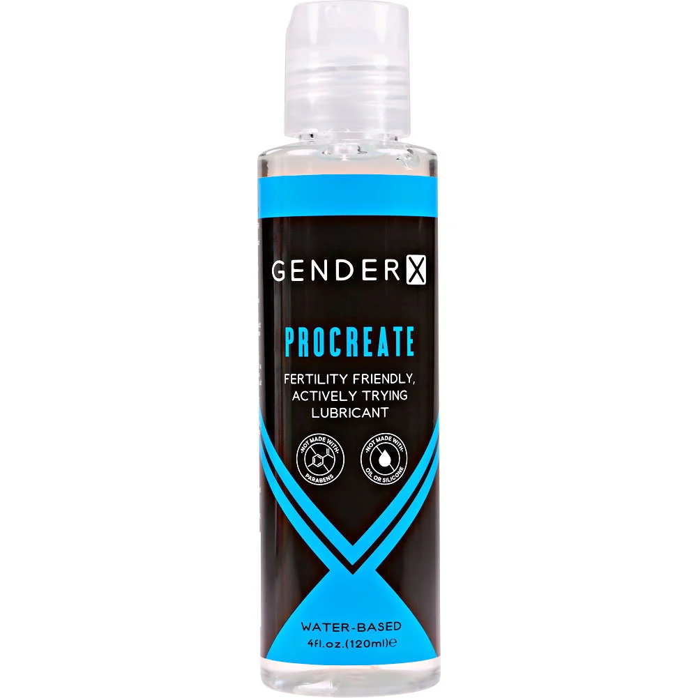 Gender X Procreate Fertility Friendly Water-Based Personal Lubricant, 4 fl.oz (120 mL)
