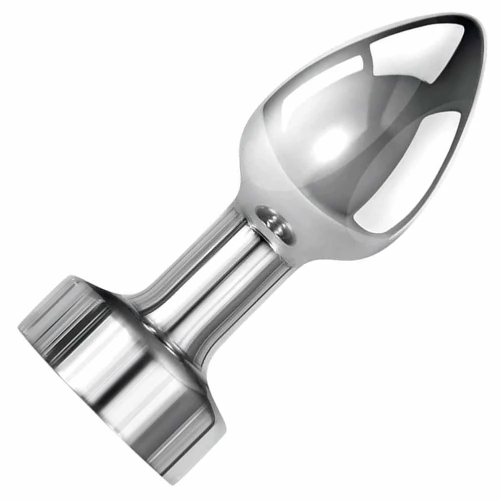 Gender X Rockin Metal Plug Mini Rechargeable Vibrating Anal Plug, 3.25", Aluminum Silver
