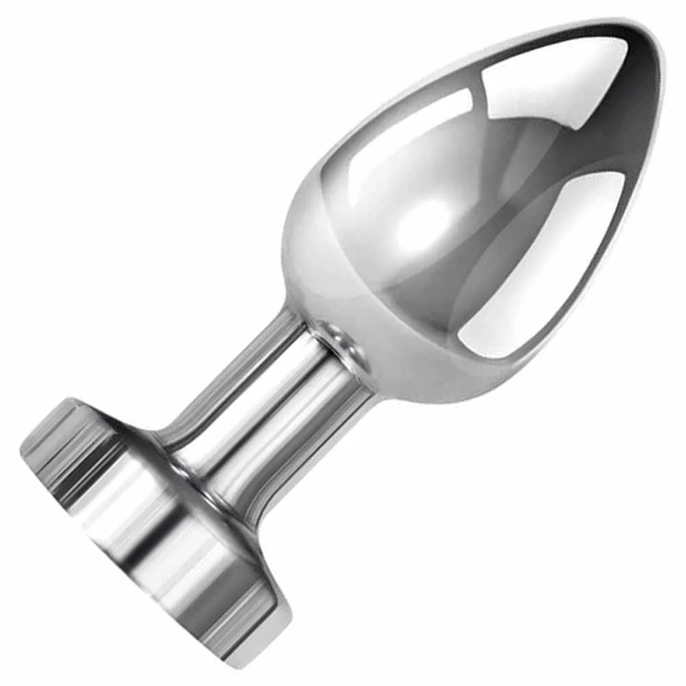 Gender X Rockin Metal Plug XL Rechargeable Vibrating Anal Plug, 4.25, Aluminum Silver