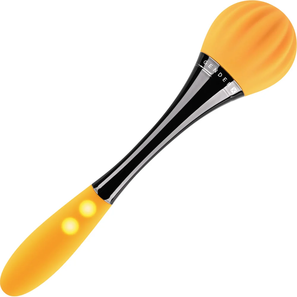 Gender X Sunflower Double-Ended Vibrating Wand, 7.5", Yellow