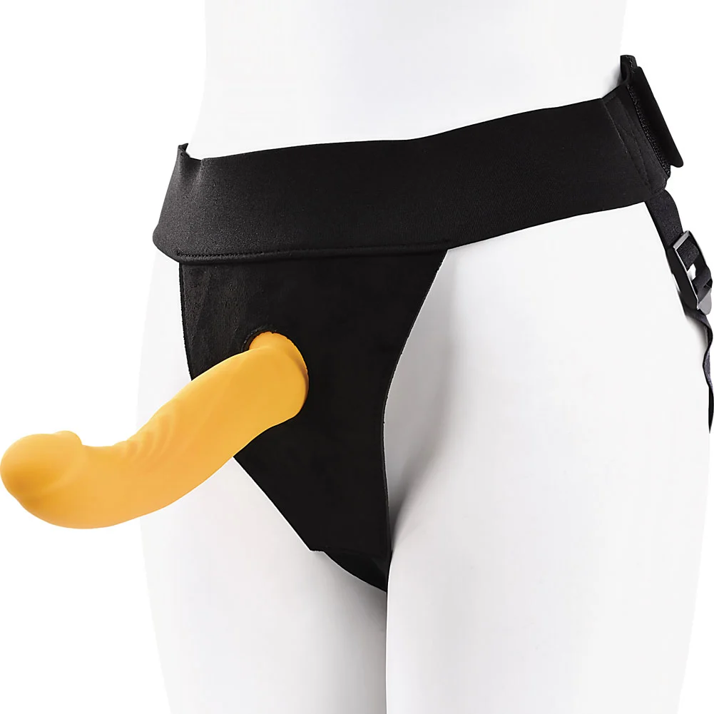 Gender X Sweet Embrace Vibrating Strap-On Set with Remote. 7", Yellow