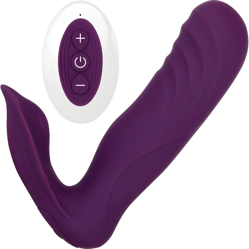 Gender X Velvet Hammer Vibrator with Remote Control, 5.36", Black