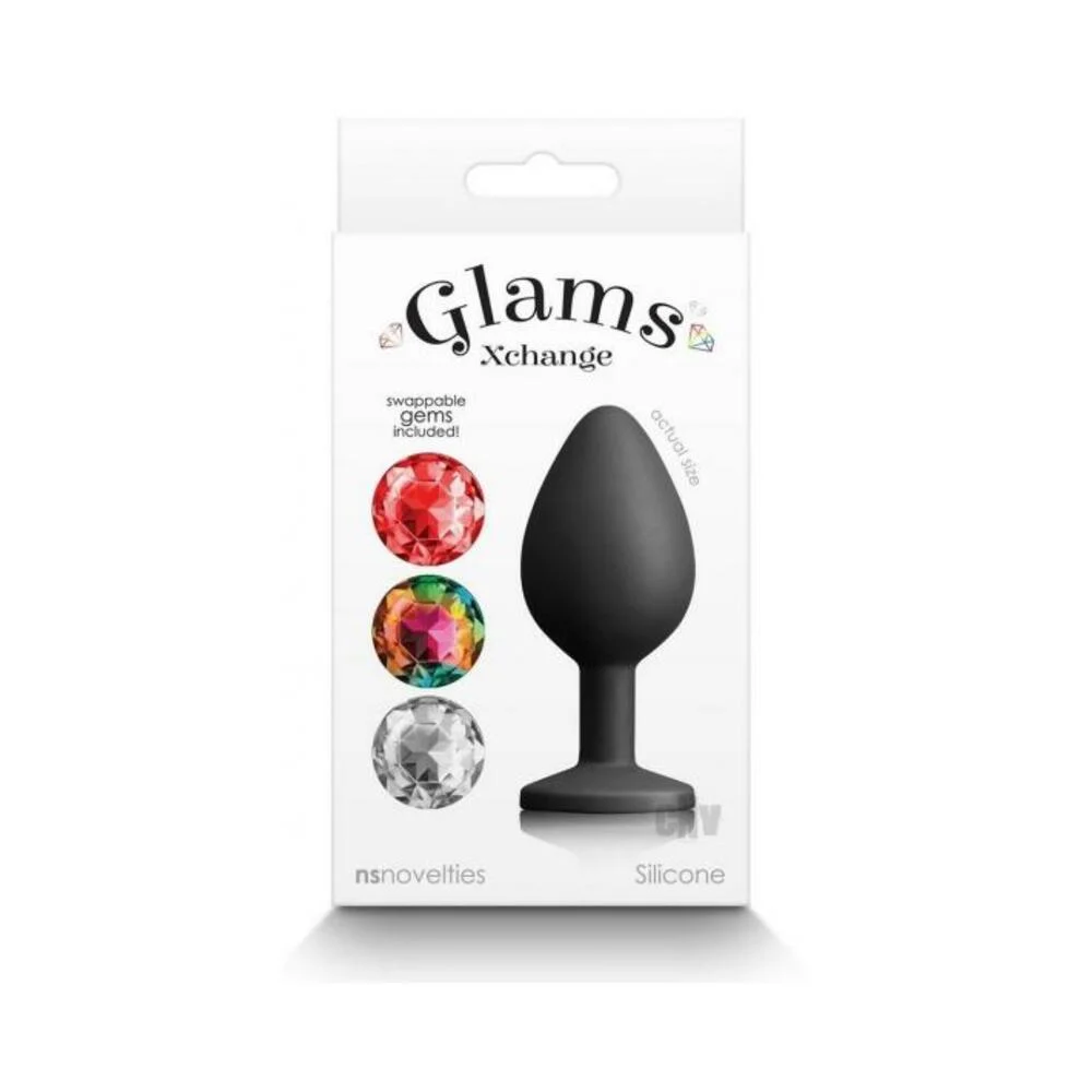 Glams Xchange Round Butt Plug, Medium Black