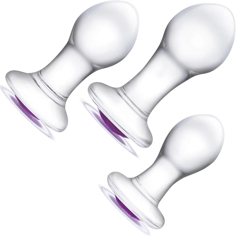 Glas 3-Piece Bling Bling Glass Anal Training Kit, Clear
