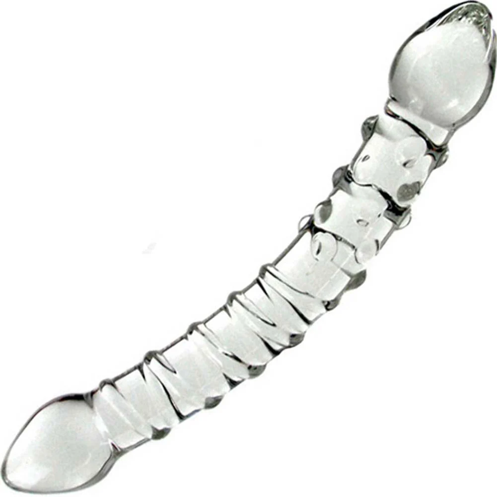 glas Double Trouble Dual Ended Glass Dildo, 9"