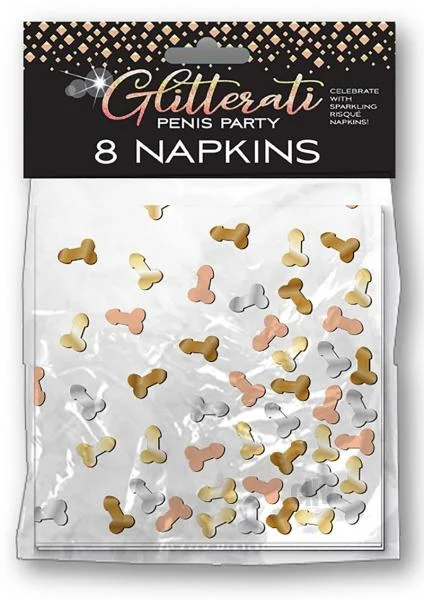 Glitterati Penis Party Napkins - Pack Of 8