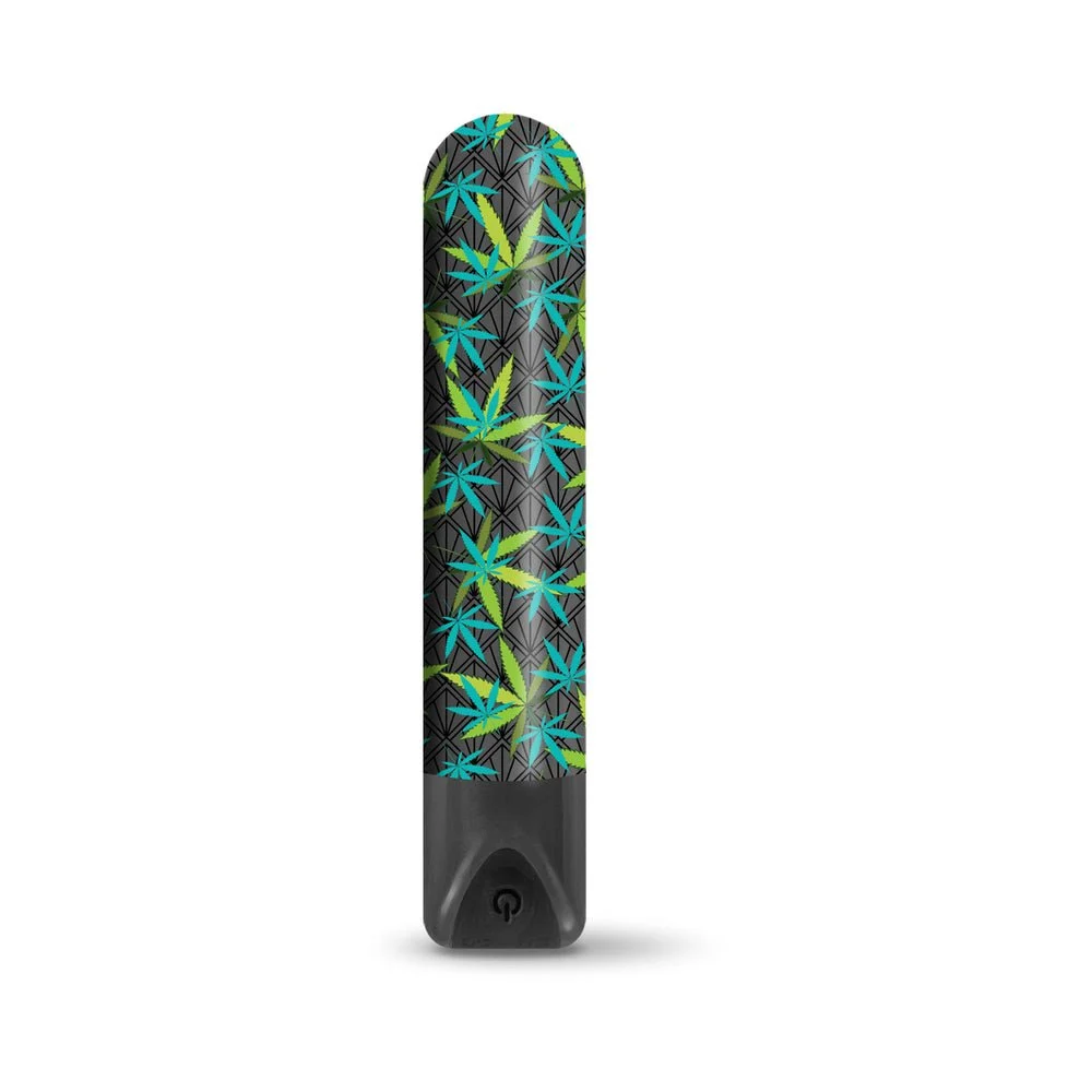 Global Novelties Prints Charming Buzzed Rechargeable 3.5" Bullet - Canna Queen - Black