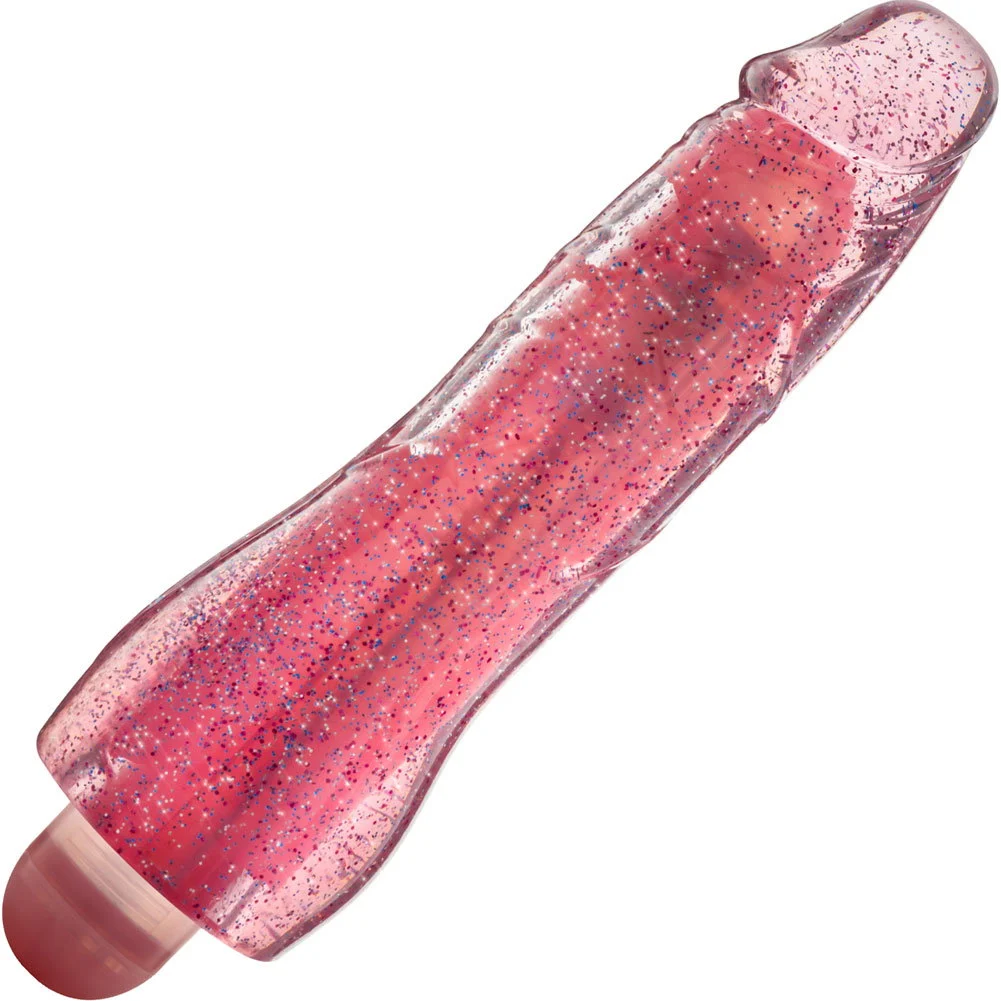 Glow Dicks Molly Glitter Light Up Vibrator, 8", Pink