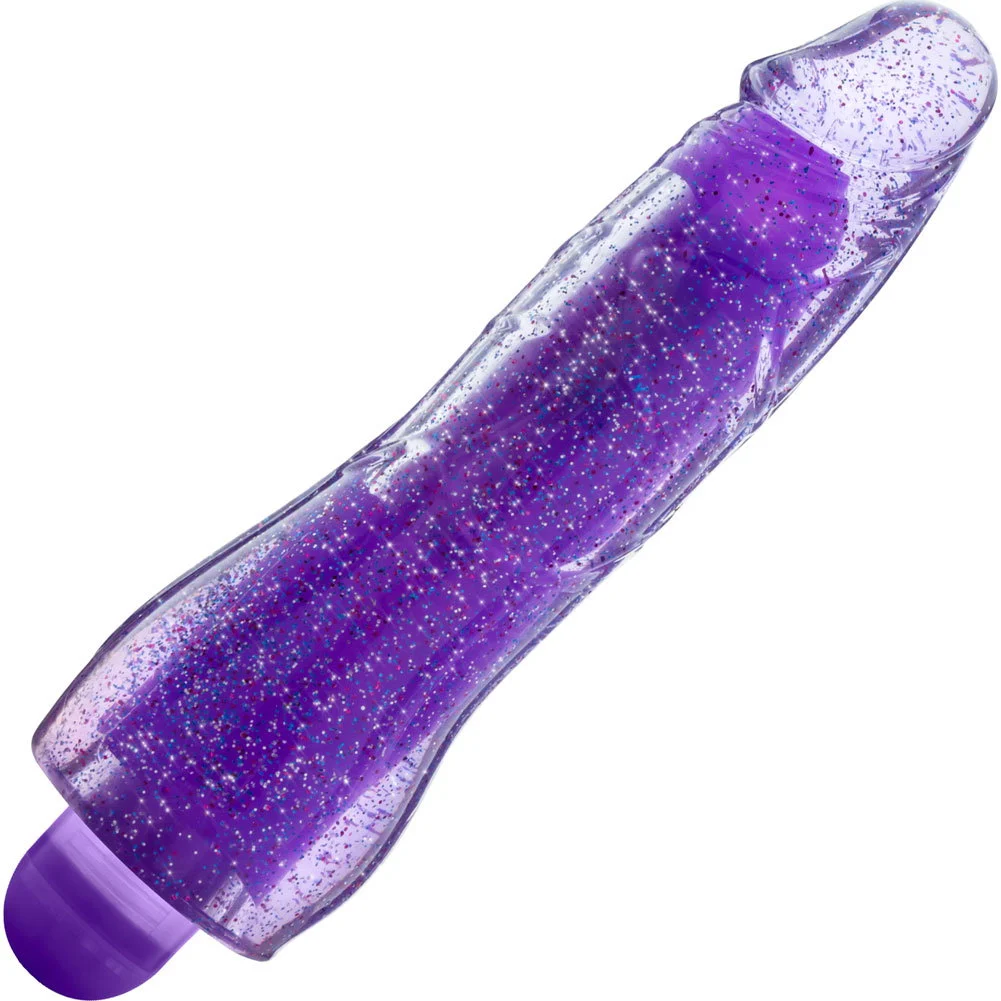 Glow Dicks Molly Glitter Light Up Vibrator, 8", Purple