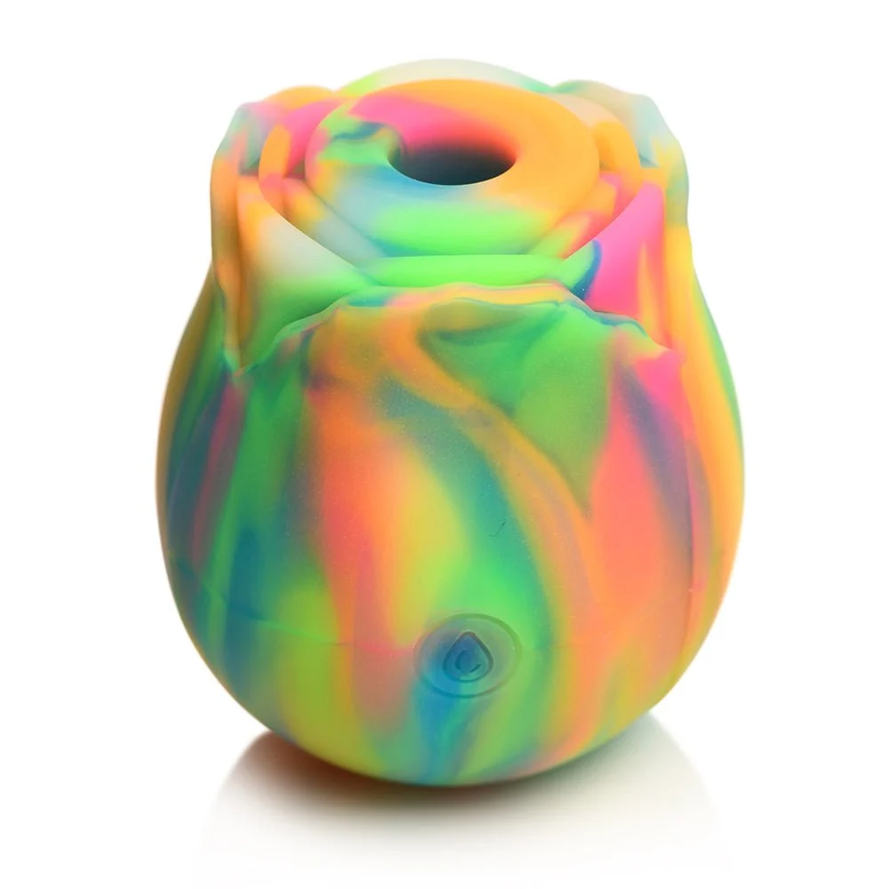 Glow Rose Glow-in-the-Dark Rose Clit Stimulator - Rainbow
