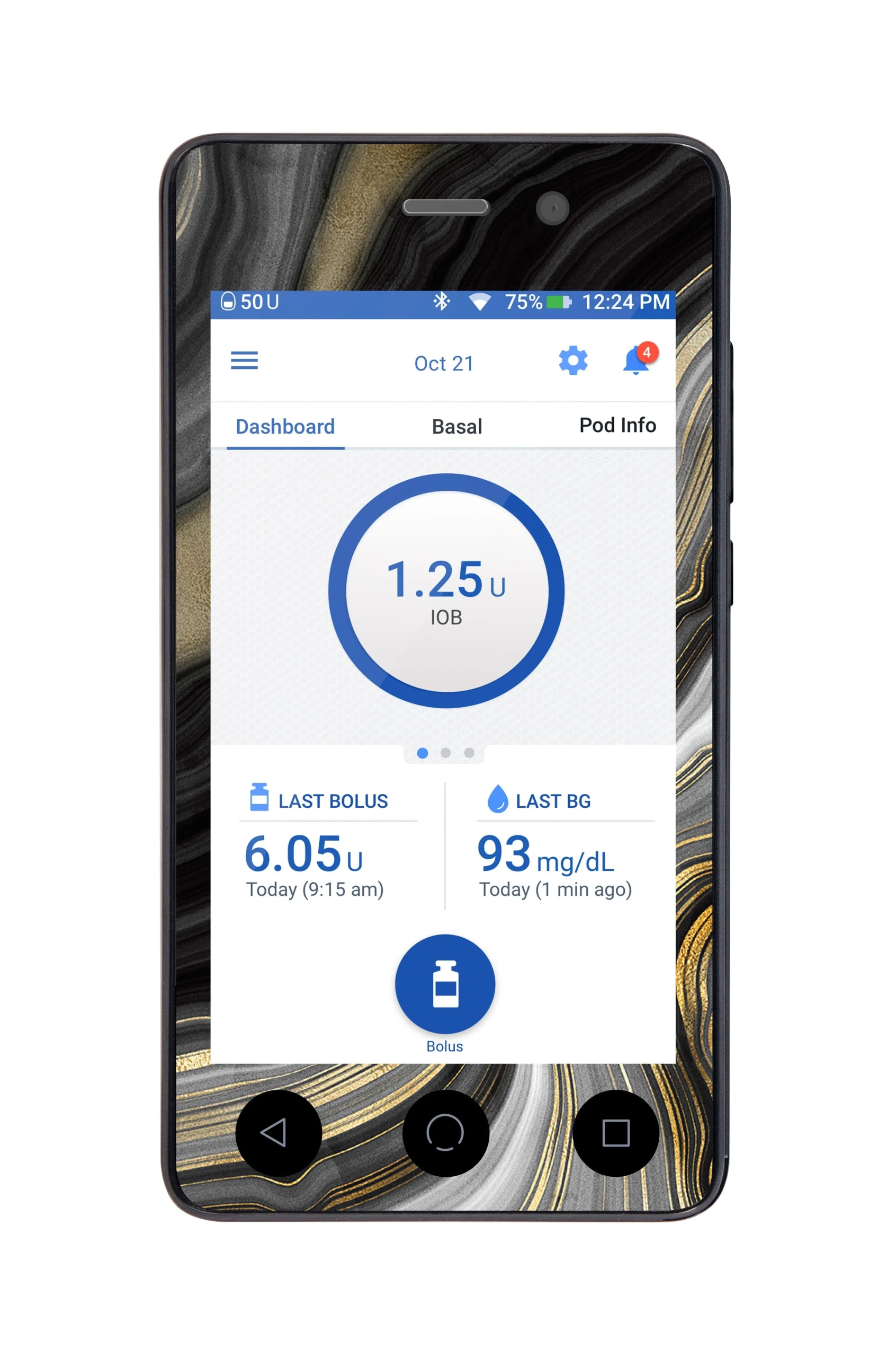 Gold Marble Sticker for Omnipod DASH PDM – Pump Peelz