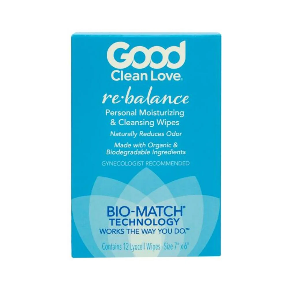 Good Clean Love Rebalance Personal Moisturizing & Cleansing Wipes 12-pack