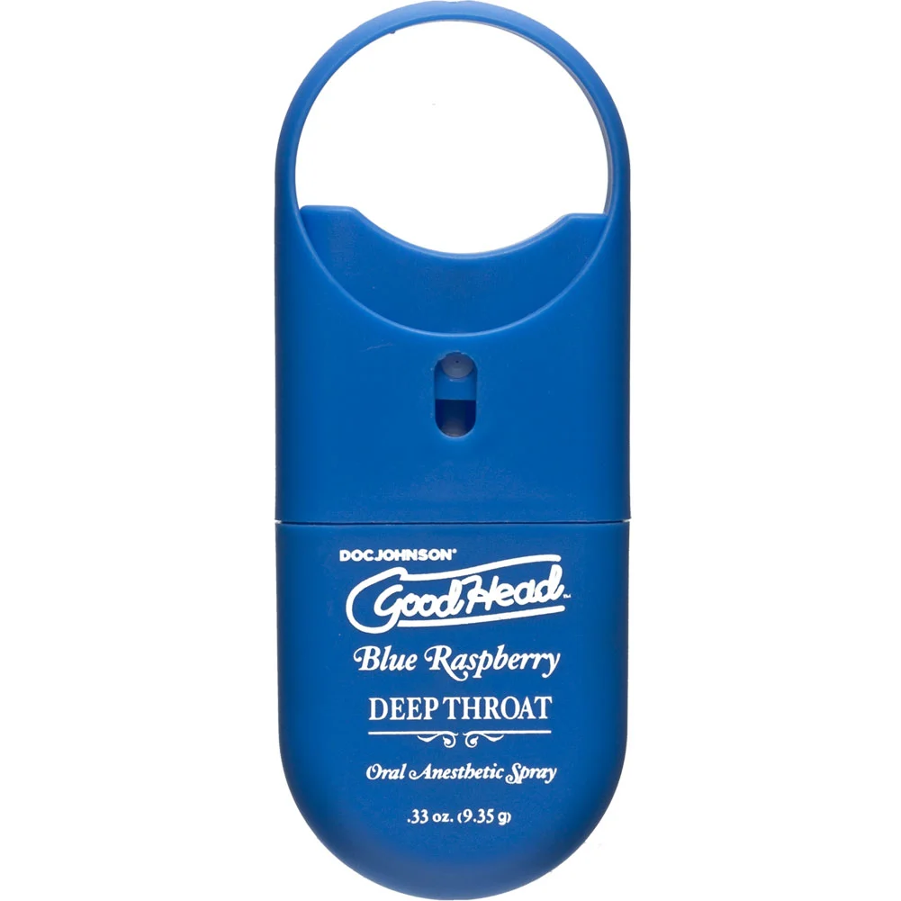 GoodHead To-Go Deep Throat Spray, 0.33 oz, Blue Raspberry