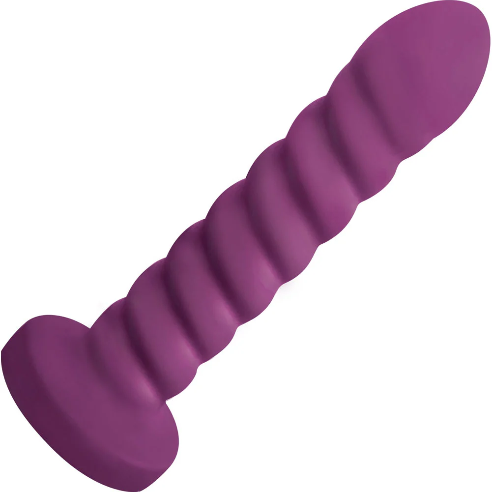 Gossiip Soft Swirl Silicone Vibrator with Remote Control, 7.5", Violet