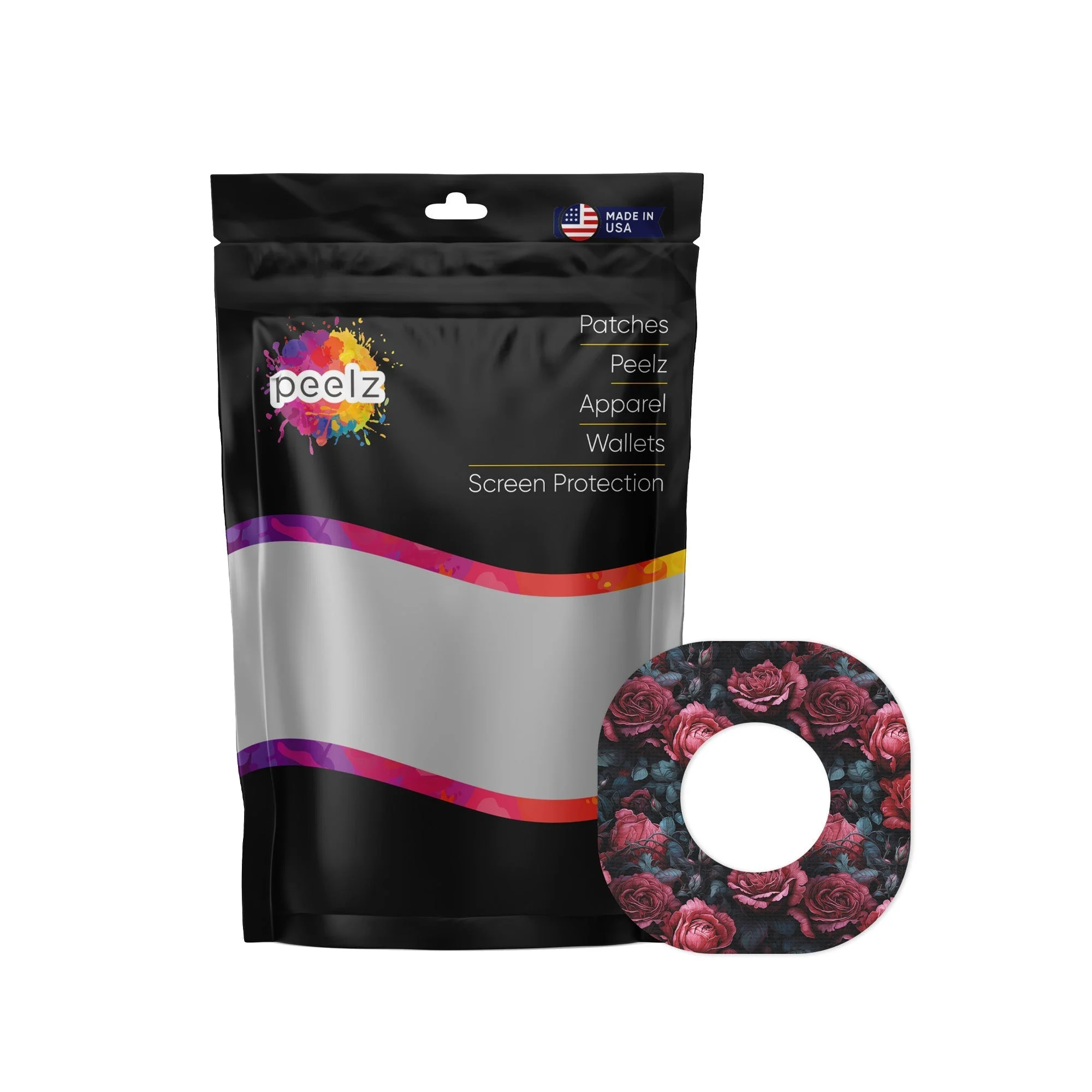 Gothic Roses Dexcom G7 and Stelo Patch Tape - Pump Peelz
