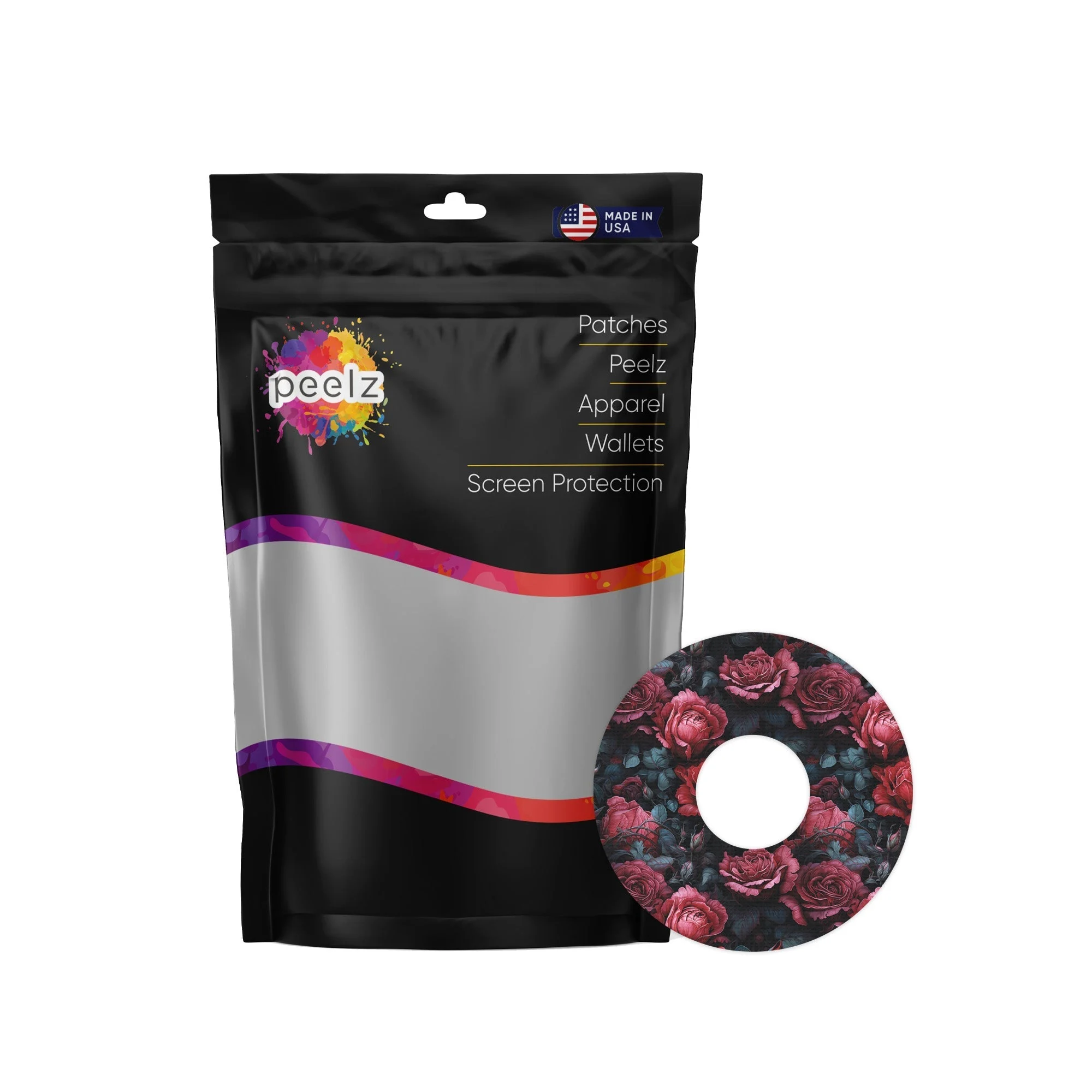 Gothic Roses Patch Tape Designed for the FreeStyle Libre 3 Plus & Lingo