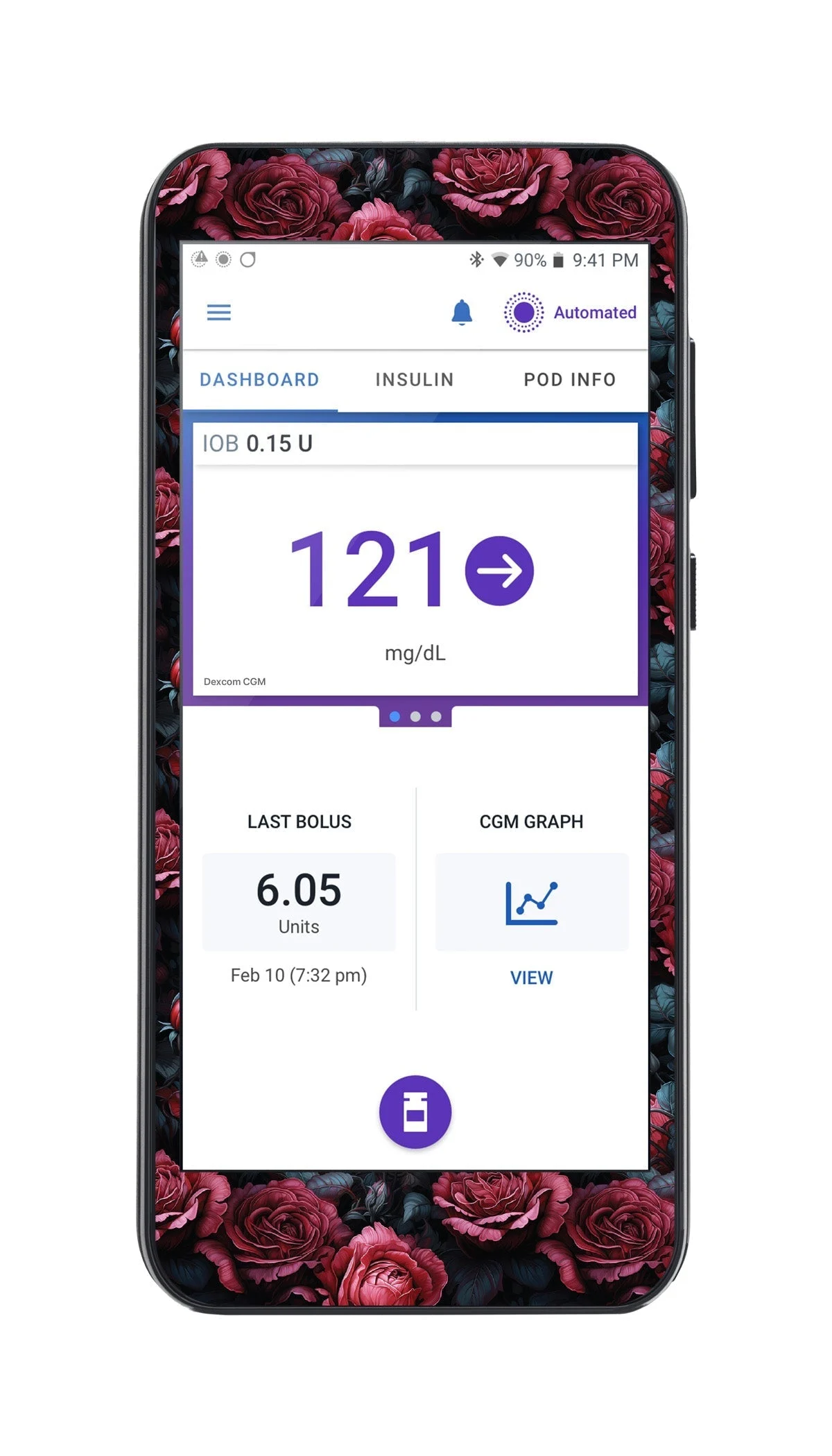 Gothic Roses Sticker for Omnipod 5 Controller – Pump Peelz