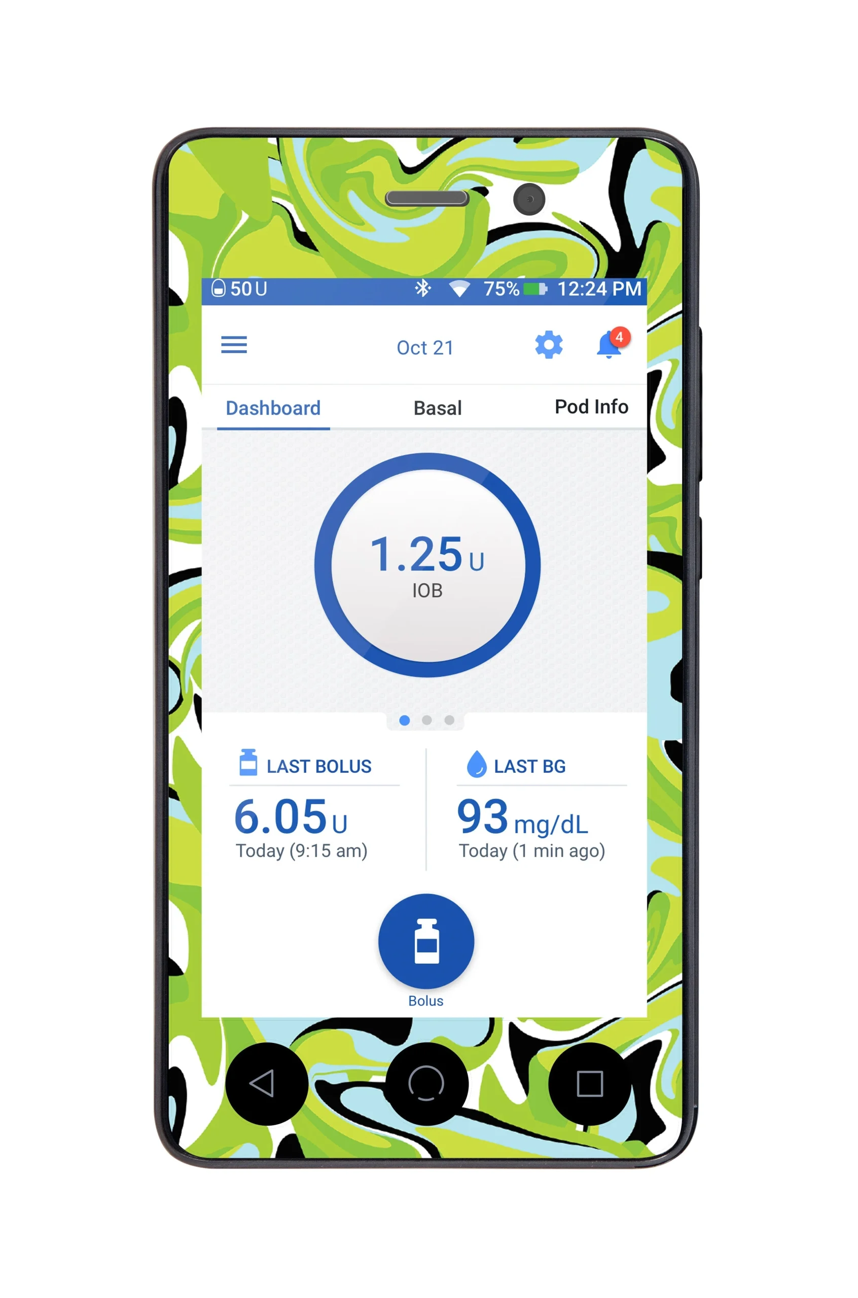 Green Flow Sticker for Omnipod DASH PDM – Pump Peelz