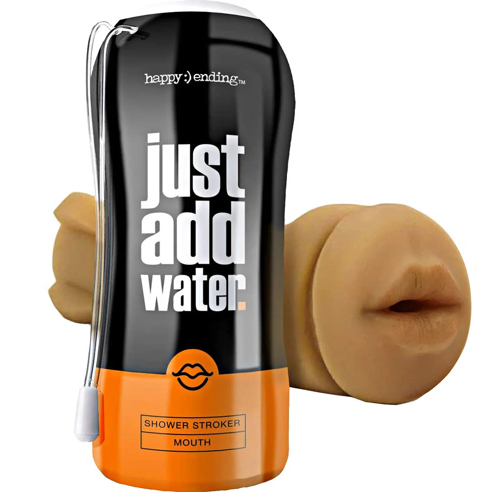 Happy Ending Just Add Water Shower Stroker Masturbator, Mouth, Tan