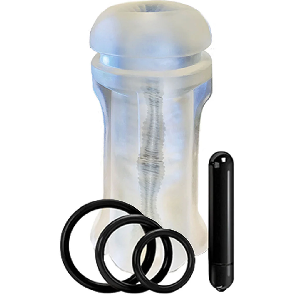 Happy Ending MSTR B8 Vibrating Squeeze Box Pack, Clear Bum Rush