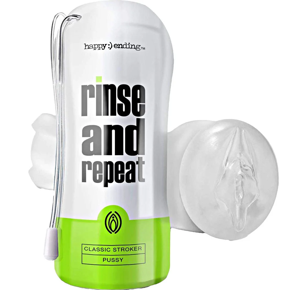 Happy Ending Rinse and Repeat Classic Stroker Masturbator, Clear