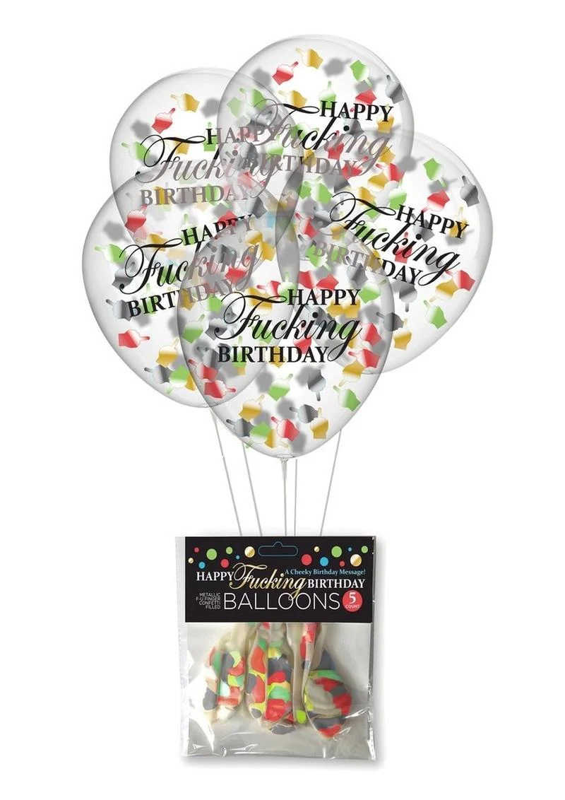 Happy F'n Birthday Confetti Balloons