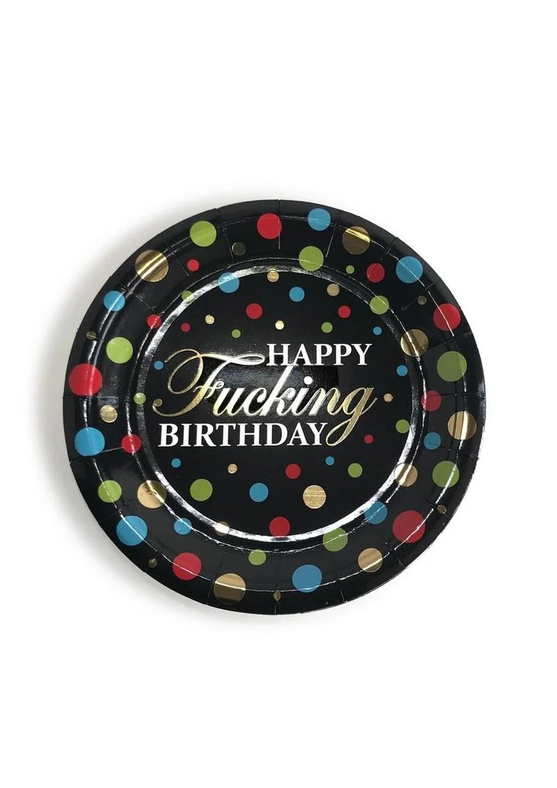 Happy F'n Birthday Plates
