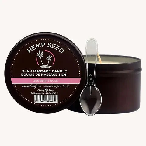 HEMP SEED 3 IN 1 CANDLE ZEN BERRY ROSE 6OZ