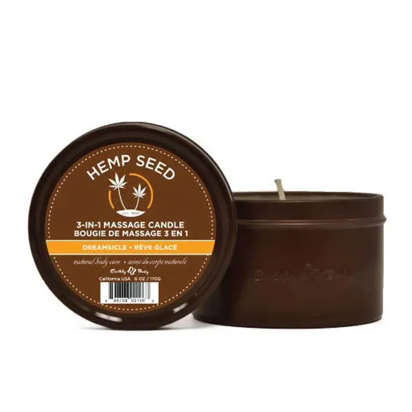 HEMP SEED 3 IN 1 MASSAGE CANDLE DREAMSICLE 6OZ
