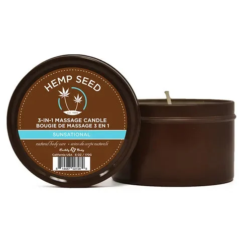 HEMP SEED 3 IN 1 MASSAGE CANDLE SENSATIONAL 6OZ