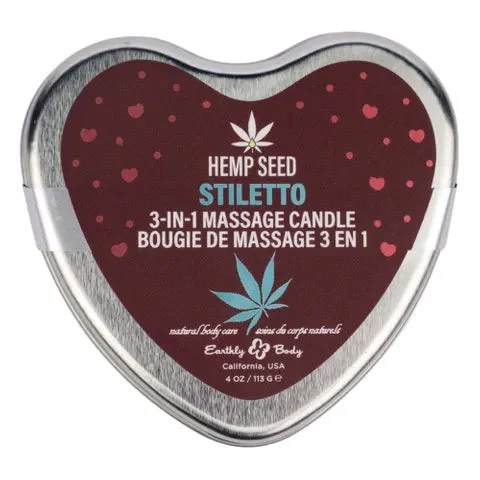 HEMP SEED 3 IN 1 MASSAGE HEART CANDLE STILETTO