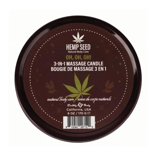 Holiday 2024 OH, OH, OH! Hemp Seed Massage Candle by Earthly Body