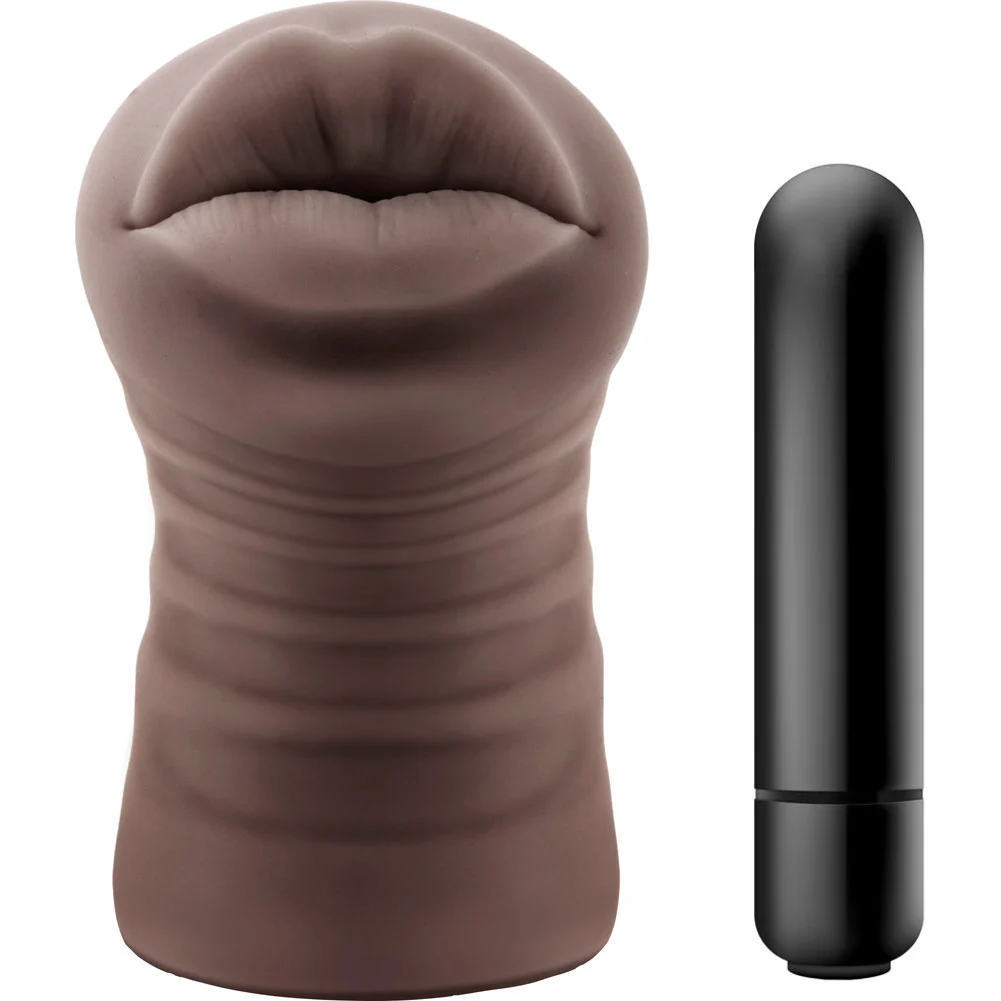 Hot Chocolate Vibrating Realistic Stroker, 5", Renee Mouth